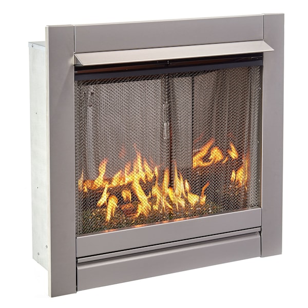 Duluth Ventless Stainless Outdoor Gas Fireplace Insert With